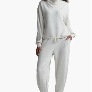 Varley White Cowl Neck Sweater with Relaxed Fit
